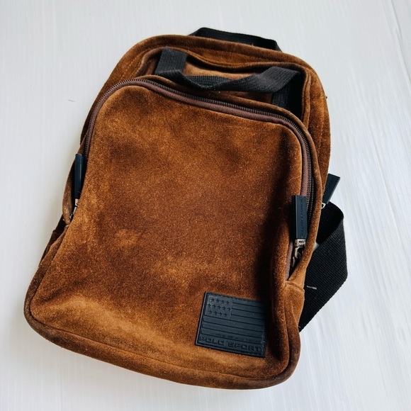 Vintage Polo Sport by Ralph Lauren Brown Suede Small Backpack main image 13